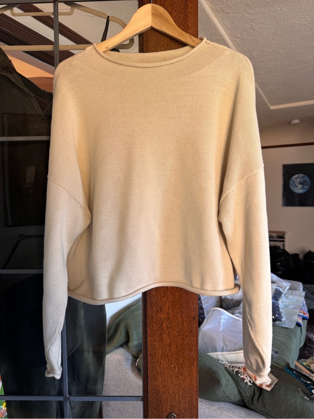 Lightweight cotton Cream Crewneck Micaela Greg Sweater